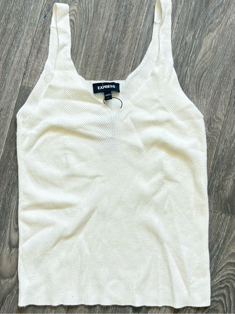 NWT Ivory Express soft ribbed sweater tank